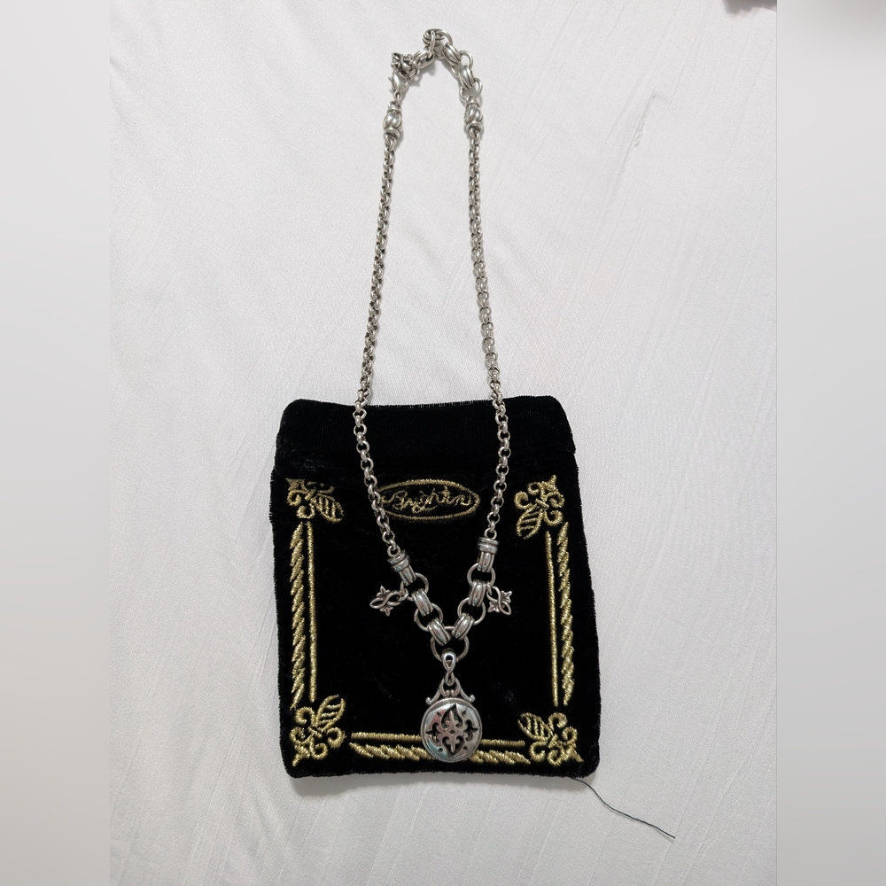 Brighton Silver Necklace with Black and Gold Details